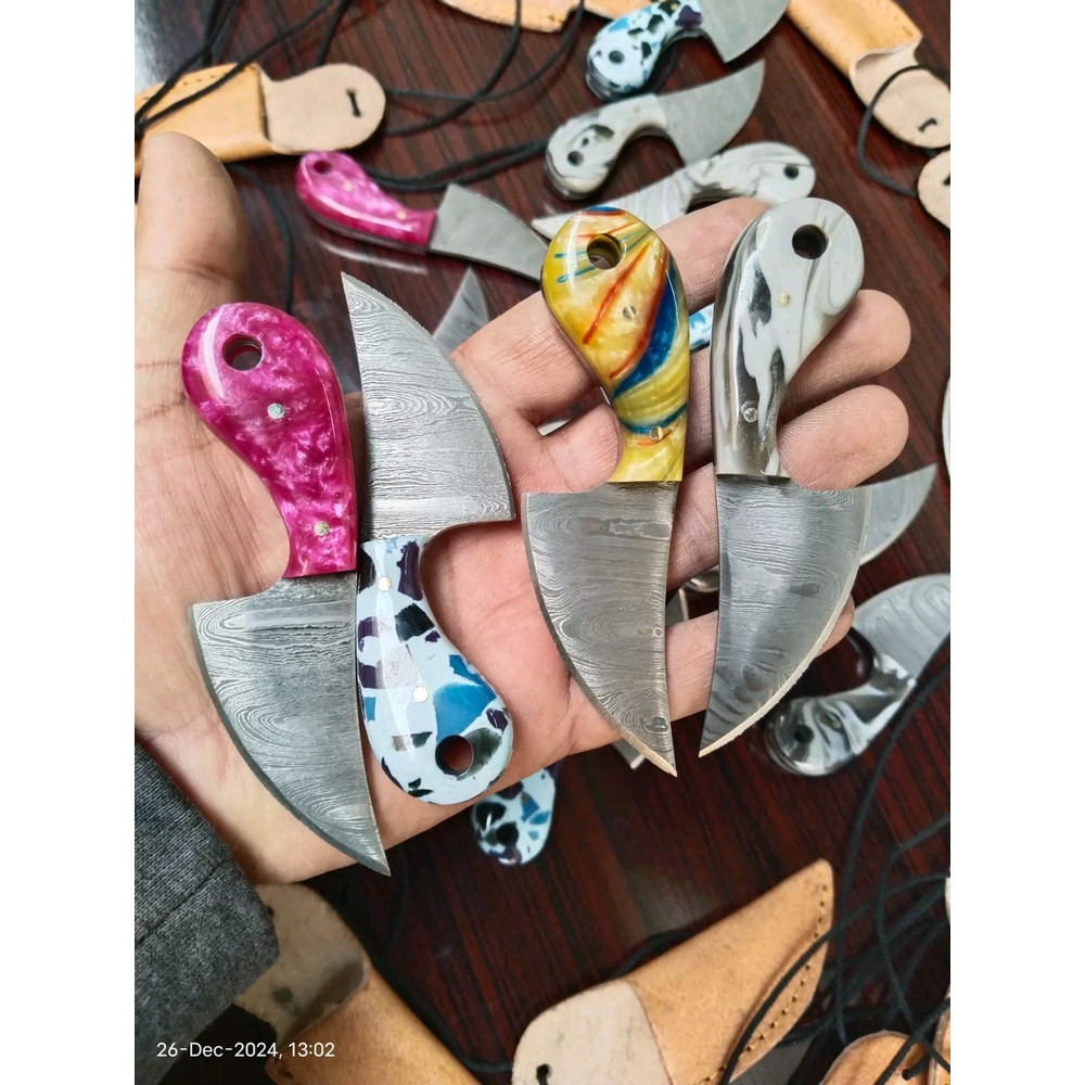 Lot Of 20 HANDMADE DAMASCUS STEEL SKINNER HUNTING KNIVES 11 Cm MM 2