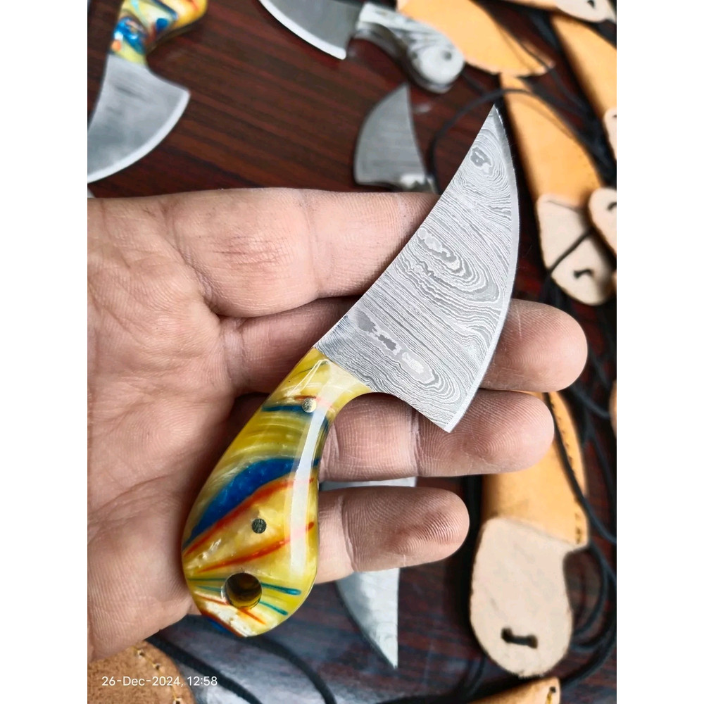 Lot Of 20 HANDMADE DAMASCUS STEEL SKINNER HUNTING KNIVES 11 Cm MM 6