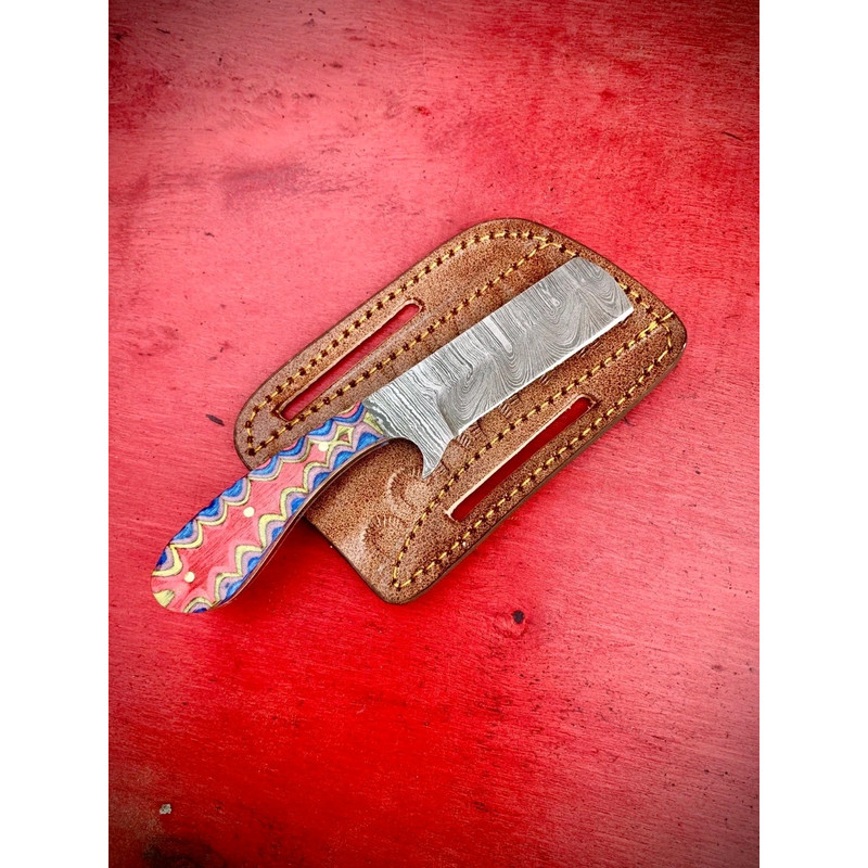 LOT OF 20 6 INCH HANDMADE DAMASCUS STEEL BULL CUTTER SKINNER KNIFE WSHEATH 12