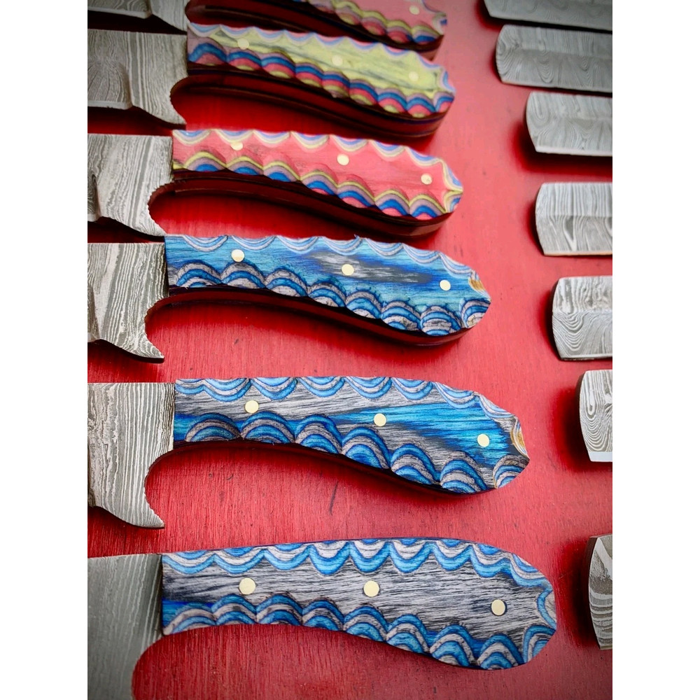 LOT OF 20 6 INCH HANDMADE DAMASCUS STEEL BULL CUTTER SKINNER KNIFE WSHEATH 3