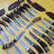 Lot Of 20 6 Inch Handmade Damascus Steel Skinner Knives Ram Horn Free Sheath 7