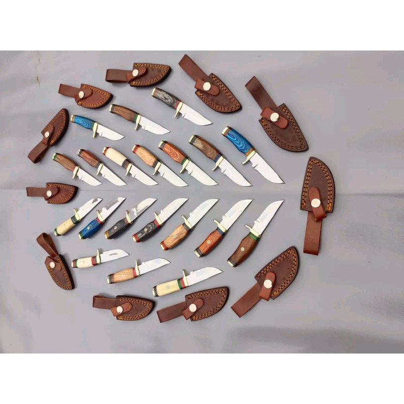 Lot Of 20 HANDMADE CARBON STEEL SKINNER HUNTING KNIVES 6inch 9