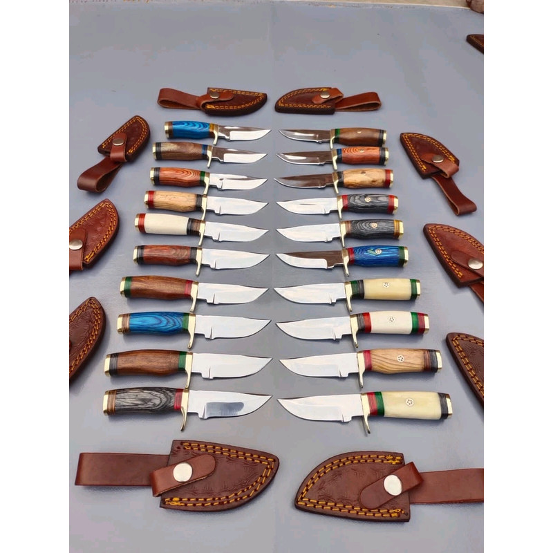 Lot Of 20 HANDMADE CARBON STEEL SKINNER HUNTING KNIVES 6inch 2