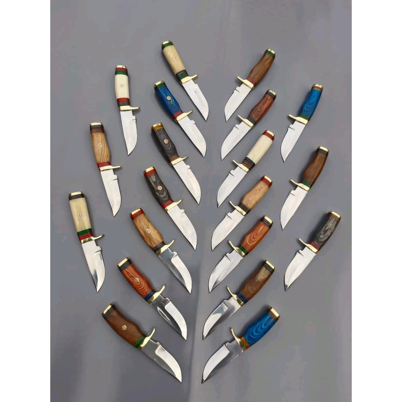 Lot Of 20 HANDMADE CARBON STEEL SKINNER HUNTING KNIVES 6inch 3