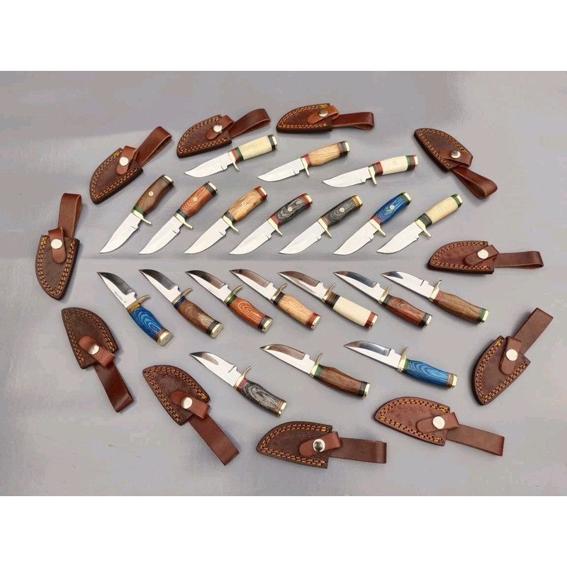 Lot Of 20 HANDMADE CARBON STEEL SKINNER HUNTING KNIVES 6inch 6