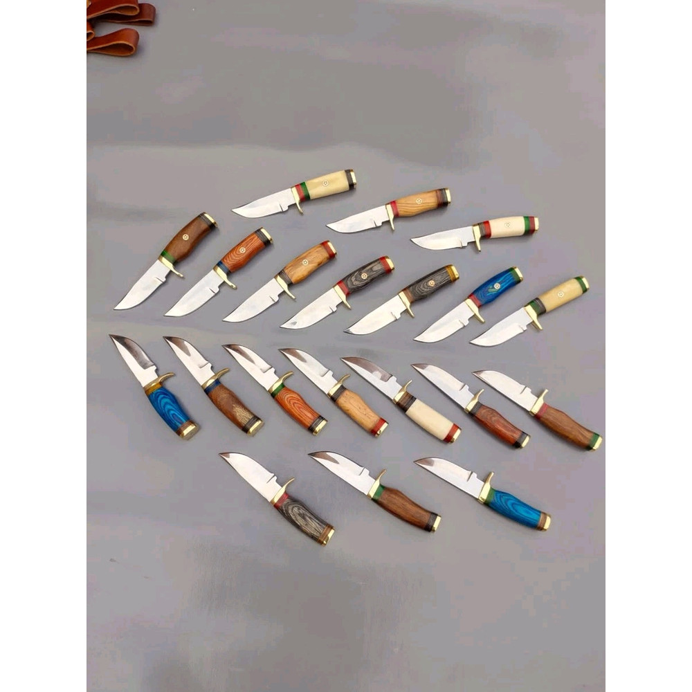 Lot Of 20 HANDMADE CARBON STEEL SKINNER HUNTING KNIVES 6inch 7