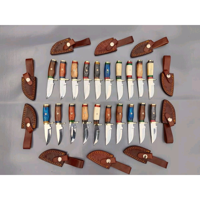 Lot Of 20 HANDMADE CARBON STEEL SKINNER HUNTING KNIVES 6inch 8