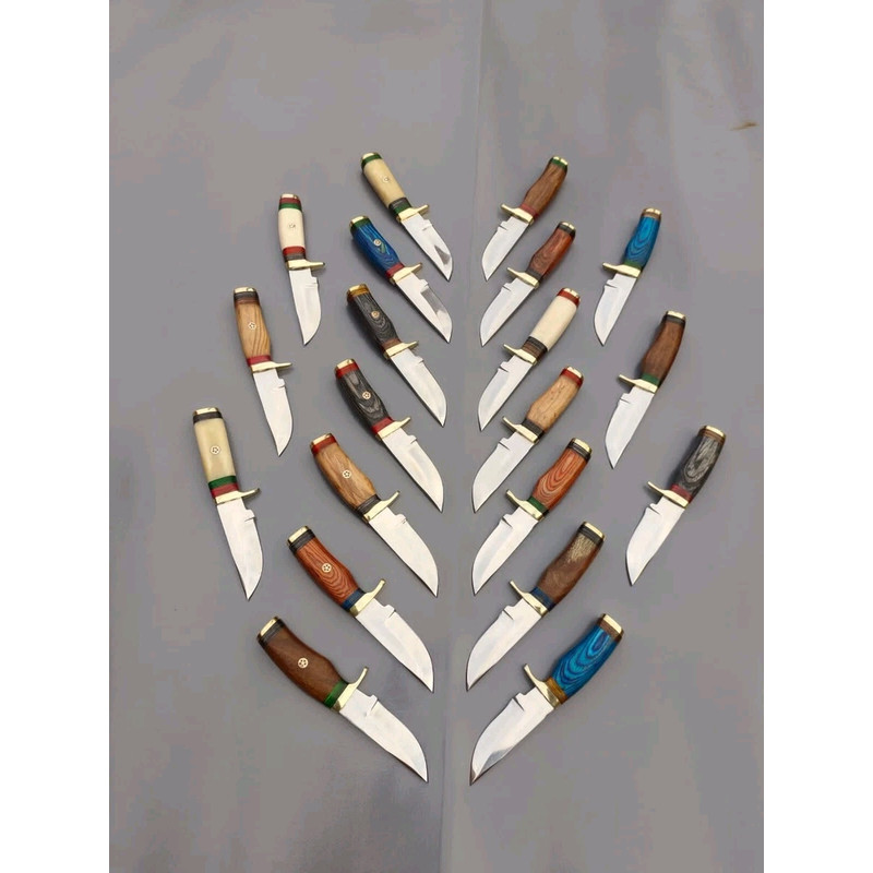 Lot Of 20 HANDMADE CARBON STEEL SKINNER HUNTING KNIVES 6inch 10