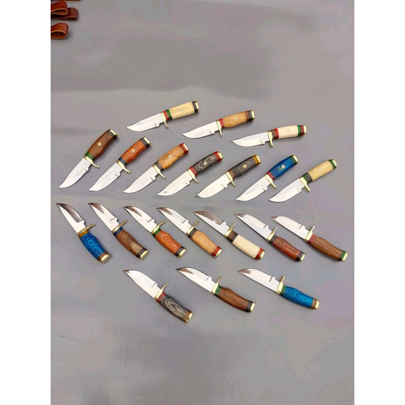 Lot Of 20 HANDMADE CARBON STEEL SKINNER HUNTING KNIVES 6inch 11