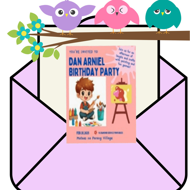 Kids Painting Fun And Play Birthday Invitations 0