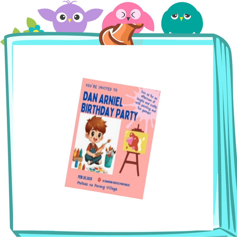 Kids Painting Fun And Play Birthday Invitations 1