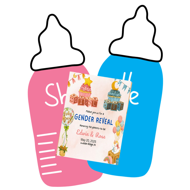 Gender Reveal Invitation Card 0