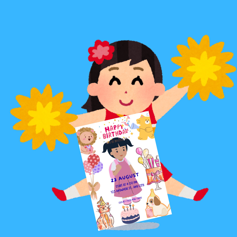 Painting Kids Birthday Card Invitations 5