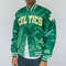 Boston Celtics Satin Varsity Bomber Jacket Vintage FullSnap NBA Jacket for Men Women