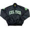 Vintage Boston Celtics FullSnap Varsity Bomber Jacket Satin NBA Apparel for Basketball Fans
