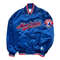 Vintage 90s Montreal Expos FullSnap Satin Blue Bomber Jacket MLB Varsity Baseball Outerwear