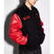 Mens retro WWE varsity jacket black and red RAW Is WAR snap coat