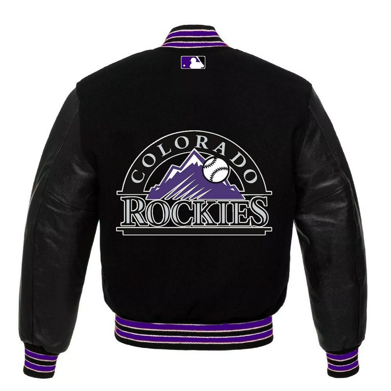 Retro Colorado Rockies letterman jacket wool and leather varsity style