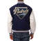 San Diego Padres fullsnap varsity bomber jacket with navy wool and leather sleeves