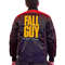Handmade custom Fall Guy varsity bomber jacket with perfect stitching and vintage style details