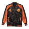 Unisex fall bomber jacket with festive Halloween embroidery and varsity style