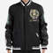 NBA Celtics wool bomber jacket featuring quilted lining and contrast ribbed trim