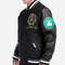 Celtics black wool snap jacket for men with embroidered team graphics and athletic style