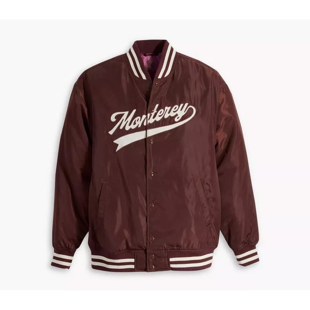 Levis Monterey satin varsity jacket with college style letterman design
