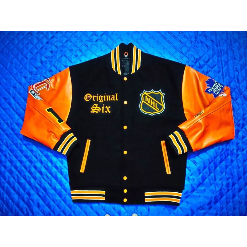 NHL fan varsity jacket with vintage collegeinspired design