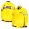 Kobe Bryant Lakers yellow satin varsity jacket with embroidered NBA graphics