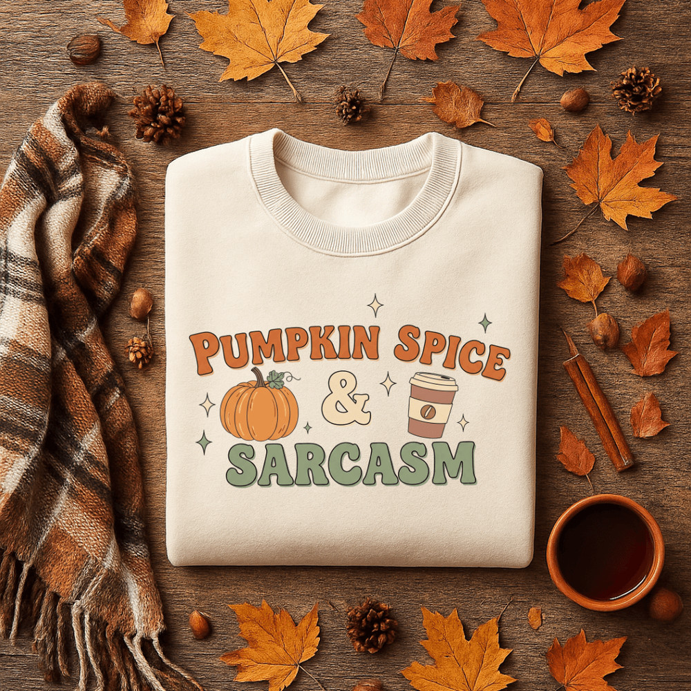 Pumpkin Spice PNG Sarcasm Quote PNG Funny Fall Sublimation Autumn Coffee Clipart Cozy Fall PNG For