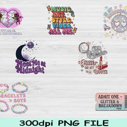 eras inspired png bundle, concert aesthetic designs, retro music era pngs, swiftie style digital download pop tour