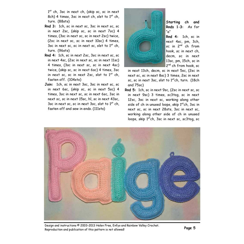 Alphabet Pattern Crochet Letters Crochet Amigurumi Pattern PDF Digital Instant Download 1