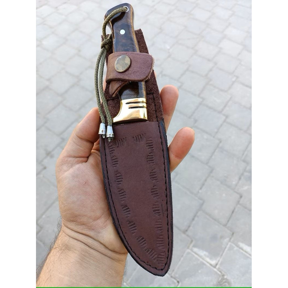 Hunting Knife With Leather Sheath  Knife Engraving  Groomsmen Knive Set 0