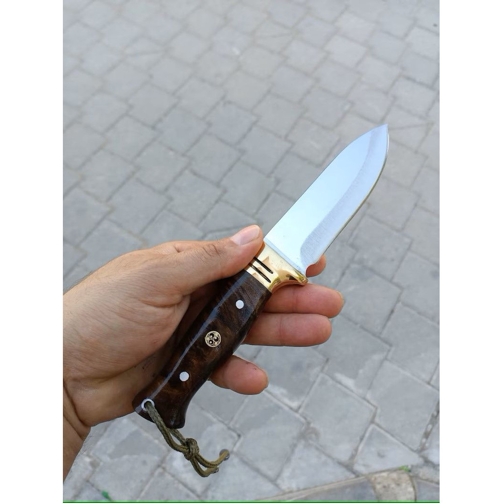 Hunting Knife With Leather Sheath  Knife Engraving  Groomsmen Knive Set 1