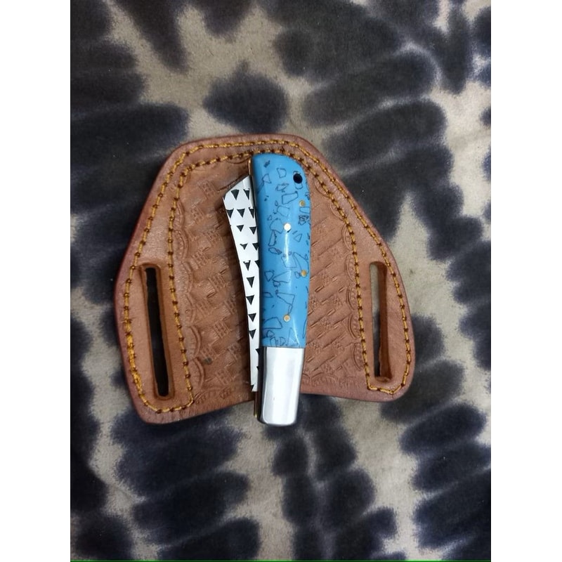 Custom Handmade Farrier Rasp Steel Cowboy Folding Knife 0