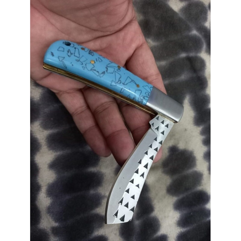 Custom Handmade Farrier Rasp Steel Cowboy Folding Knife 1