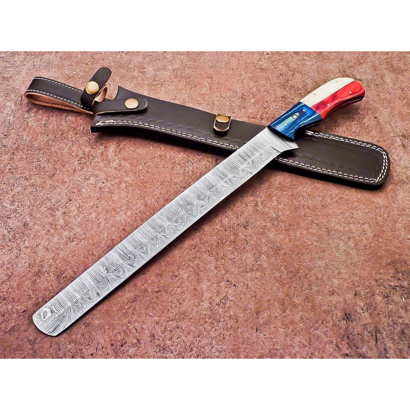 CUSTOM HANDMADE DAMASCUS STEEL BLADE PROFESSIONAL BREAD KNIFE KITCHEN KNIFE 401 0