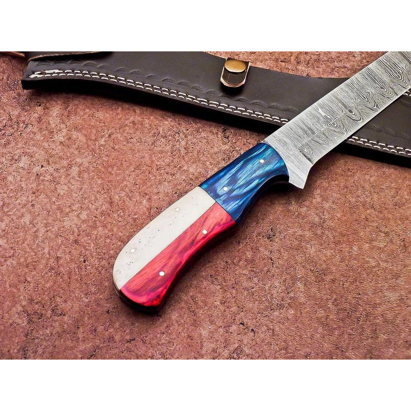 CUSTOM HANDMADE DAMASCUS STEEL BLADE PROFESSIONAL BREAD KNIFE KITCHEN KNIFE 401 1