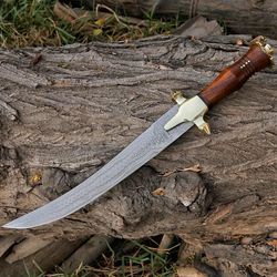 damascus steel handmade short sword for pirate, medieval cosplay viking sword for training, custom larp cutlass sword