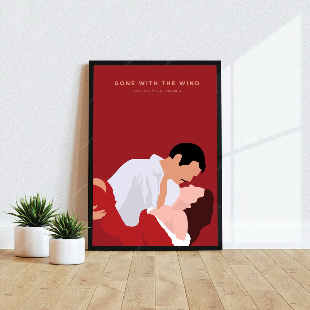 Gone With The Wind Movie PosterDigital DownloadMinimalist Movie PosterWall Art Print Printable Wall 0