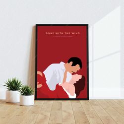 gone with the wind- movie poster,digital download,minimalist movie poster,wall art print, printable wall art