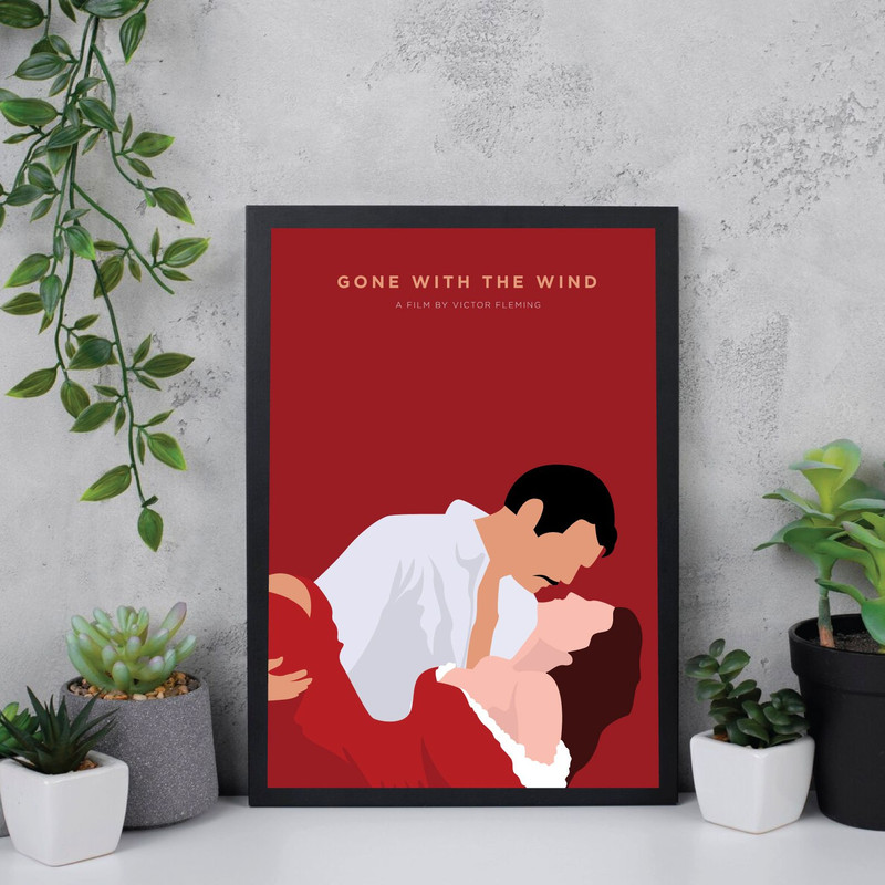 Gone With The Wind Movie PosterDigital DownloadMinimalist Movie PosterWall Art Print Printable Wall 2