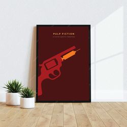 pulp fiction - movie poster, digital download, minimalist movie poster, wall art print, printable wall art, film poster,