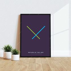 return of the jedi - movie poster, digital download, minimalist movie poster,wall art print, printable wall art, film