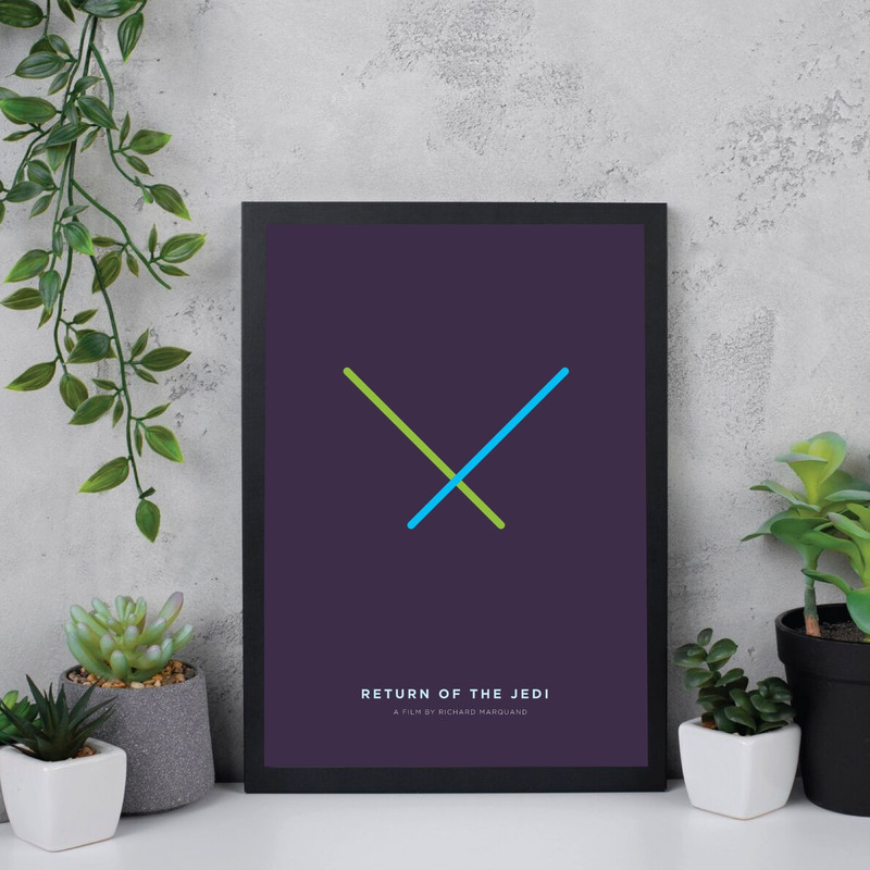 Return Of The Jedi  Movie Poster Digital Download Minimalist Movie PosterWall Art Print Printable W 2