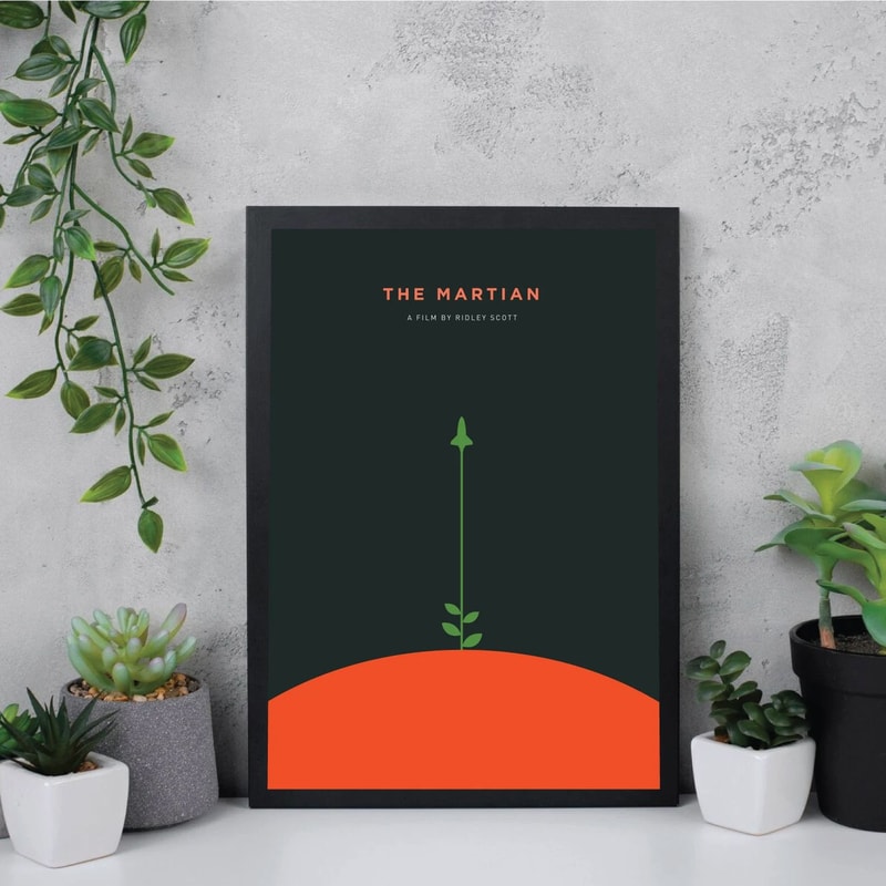 The Martian Movie Poster Digital Download Minimalist Movie Poster Wall Art Print Printable Wall Ar 1