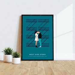 west side story - movie poster, digital download, minimalist movie poster, wall art print, printable wall art, film post