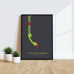dial m for murder - movie poster, digital download, minimalist movie poster, wall art print, printable wall art, film