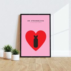 dr. strangelove - movie poster, digital download, minimalist movie poster, wall art print, printable wall art, film post